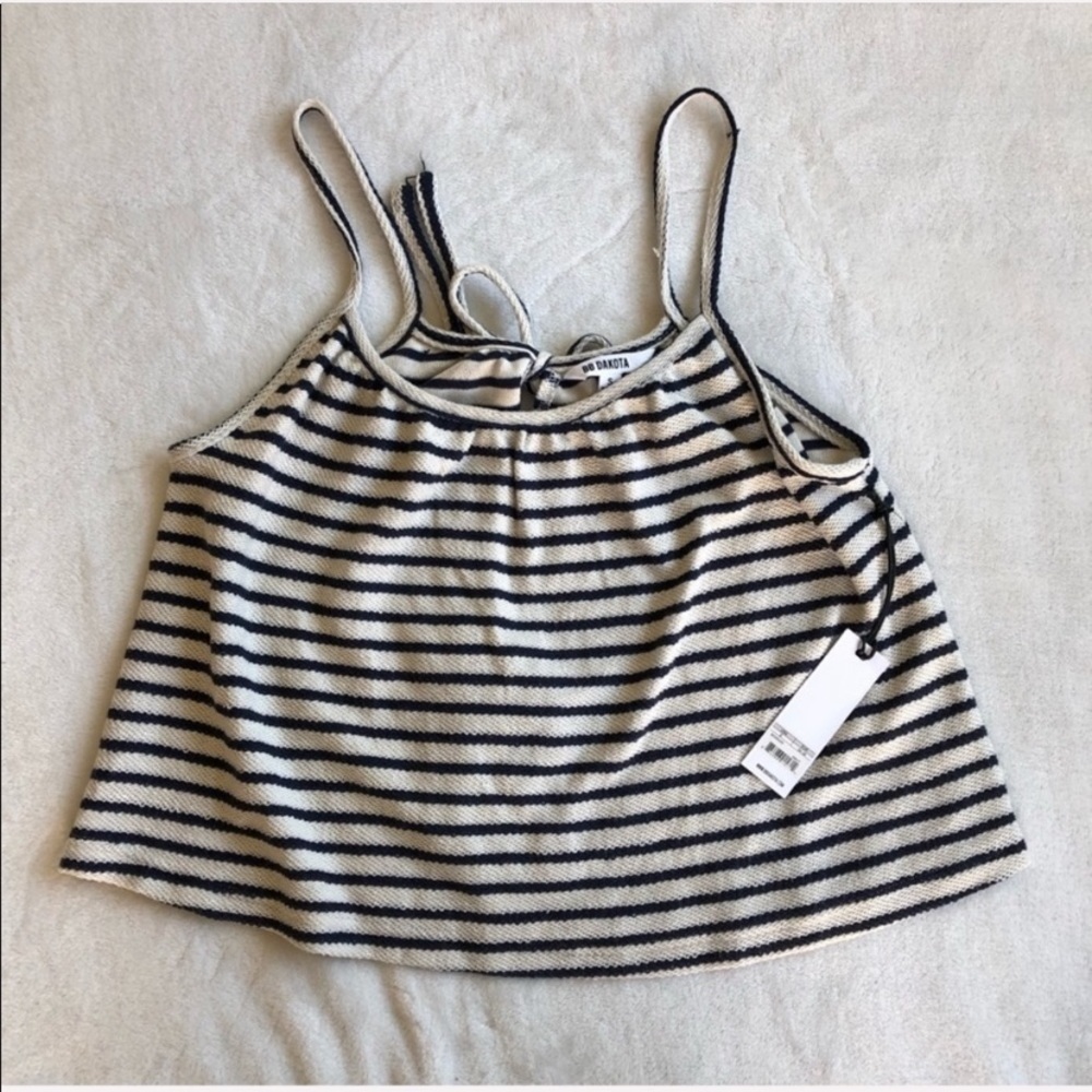 BB Dakota Striped French Terry Open Back Tank Top - Picture 3 of 8